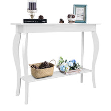 Load image into Gallery viewer, ChooChoo Narrow Console Table for Entryway, Silm Sofa Table with Wood Curved Legs, Tall Entryway Table for Hallway, Easy Assembly