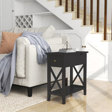 Load image into Gallery viewer, ChooChoo Flip Top Open End Table, Narrow Side Table Slim End Table for Living Room Bedroom