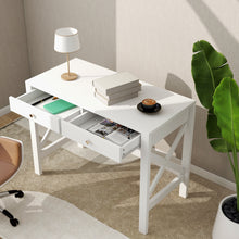 Load image into Gallery viewer, ChooChoo Home Office Desk Writing Computer Table Modern Design White Desk with Drawers, Makeup Vanity Table
