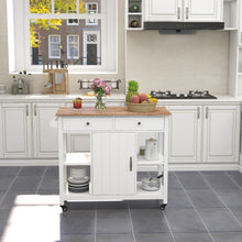 Load image into Gallery viewer, ChooChoo Kitchen Cart on Wheels with Wood Top, Utility Wood Kitchen Islands with Storage and Drawers, Easy Assembly