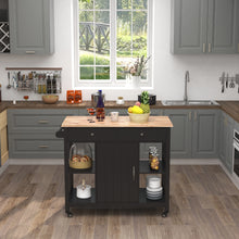 Load image into Gallery viewer, ChooChoo Kitchen Cart on Wheels with Wood Top, Utility Wood Kitchen Islands with Storage and Drawers, Easy Assembly