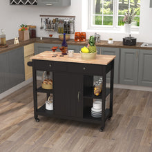 Load image into Gallery viewer, ChooChoo Kitchen Cart on Wheels with Wood Top, Utility Wood Kitchen Islands with Storage and Drawers, Easy Assembly