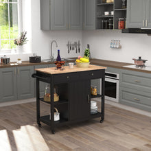 Load image into Gallery viewer, ChooChoo Kitchen Cart on Wheels with Wood Top, Utility Wood Kitchen Islands with Storage and Drawers, Easy Assembly