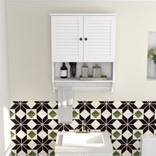 Load image into Gallery viewer, ChooChoo Bathroom Medicine Cabinet 23.6" L x8.9 W x29.3 H Wall Bathroom Cabinet, Double Doors Bathroom Cabinet Wall Mounted with Adjustable Shelves and Towels Bar