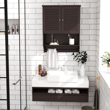 Load image into Gallery viewer, ChooChoo Bathroom Medicine Cabinet 23.6" L x8.9 W x29.3 H Wall Bathroom Cabinet, Double Doors Bathroom Cabinet Wall Mounted with Adjustable Shelves and Towels Bar