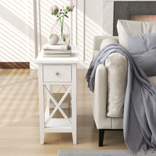 Load image into Gallery viewer, ChooChoo Flip Top Open End Table, Narrow Side Table Slim End Table for Living Room Bedroom
