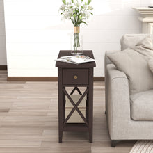 Load image into Gallery viewer, ChooChoo Flip Top Open End Table, Narrow Side Table Slim End Table for Living Room Bedroom
