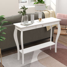 Load image into Gallery viewer, ChooChoo Narrow Console Table for Entryway, Silm Sofa Table with Wood Curved Legs, Tall Entryway Table for Hallway, Easy Assembly