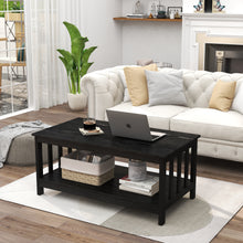 Load image into Gallery viewer, ChooChoo Black Wood Coffee Table for Living Room, Rectangle Mission Coffee Table with Shelf, 40 Inch, Easy Assembly