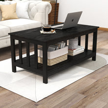 Load image into Gallery viewer, ChooChoo Black Wood Coffee Table for Living Room, Rectangle Mission Coffee Table with Shelf, 40 Inch, Easy Assembly