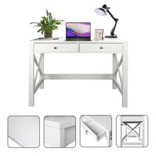 Load image into Gallery viewer, ChooChoo Home Office Desk Writing Computer Table Modern Design White Desk with Drawers, Makeup Vanity Table