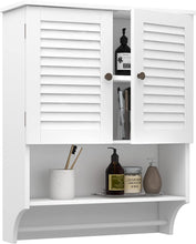 Load image into Gallery viewer, ChooChoo Bathroom Medicine Cabinet 23.6" L x8.9 W x29.3 H Wall Bathroom Cabinet, Double Doors Bathroom Cabinet Wall Mounted with Adjustable Shelves and Towels Bar