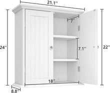 Load image into Gallery viewer, ChooChoo Bathroom Wall Cabinet, Over The Toilet Space Saver Storage Cabinet, Medicine Cabinet with 2 Door and Adjustable Shelves, Cupboard