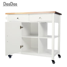 Load image into Gallery viewer, ChooChoo Kitchen Cart on Wheels with Wood Top, Utility Wood Kitchen Islands with Storage and Drawers, Easy Assembly