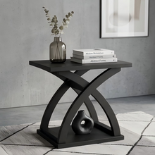 Load image into Gallery viewer, Modern End Table with Storage Shelf, X-Design Side Table Living Room
