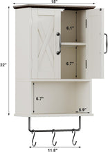 Load image into Gallery viewer, Wall Cabinet, Storage Cabinet with 2 Shelves for Garage, Bathroom
