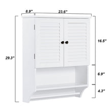 Load image into Gallery viewer, ChooChoo Bathroom Medicine Cabinet 23.6&quot; L x8.9 W x29.3 H Wall Bathroom Cabinet, Double Doors Bathroom Cabinet Wall Mounted with Adjustable Shelves and Towels Bar
