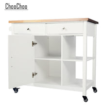 Load image into Gallery viewer, ChooChoo Kitchen Cart on Wheels with Wood Top, Utility Wood Kitchen Islands with Storage and Drawers, Easy Assembly
